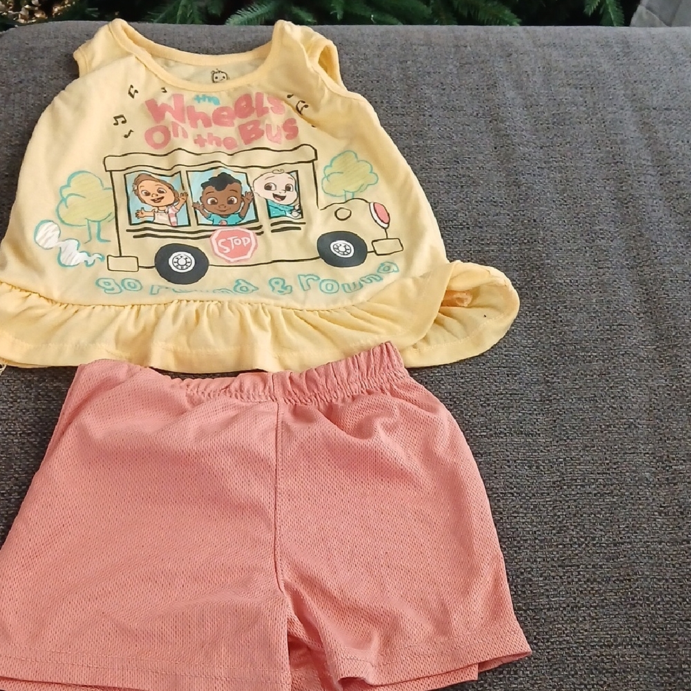 Charming Kids Yellow and Pink Bus-Themed Set